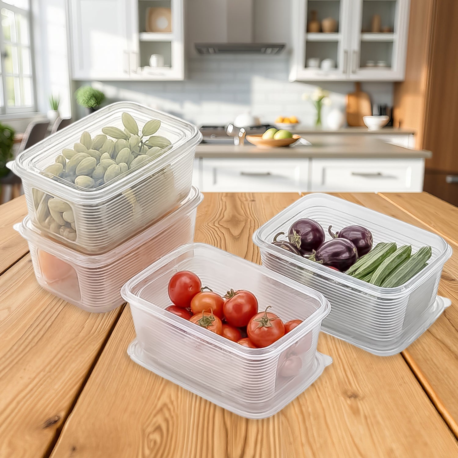 6 Pcs Multipurpose Plastic Food Storage Container Set 6 Pcs Multipurpose Plastic Food Storage Container Set